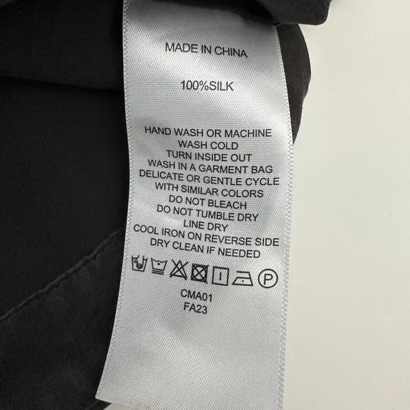 Quince 100% Washable Silk Pajama Long Sleeve Top Charcoal M - Picture 12 of 12